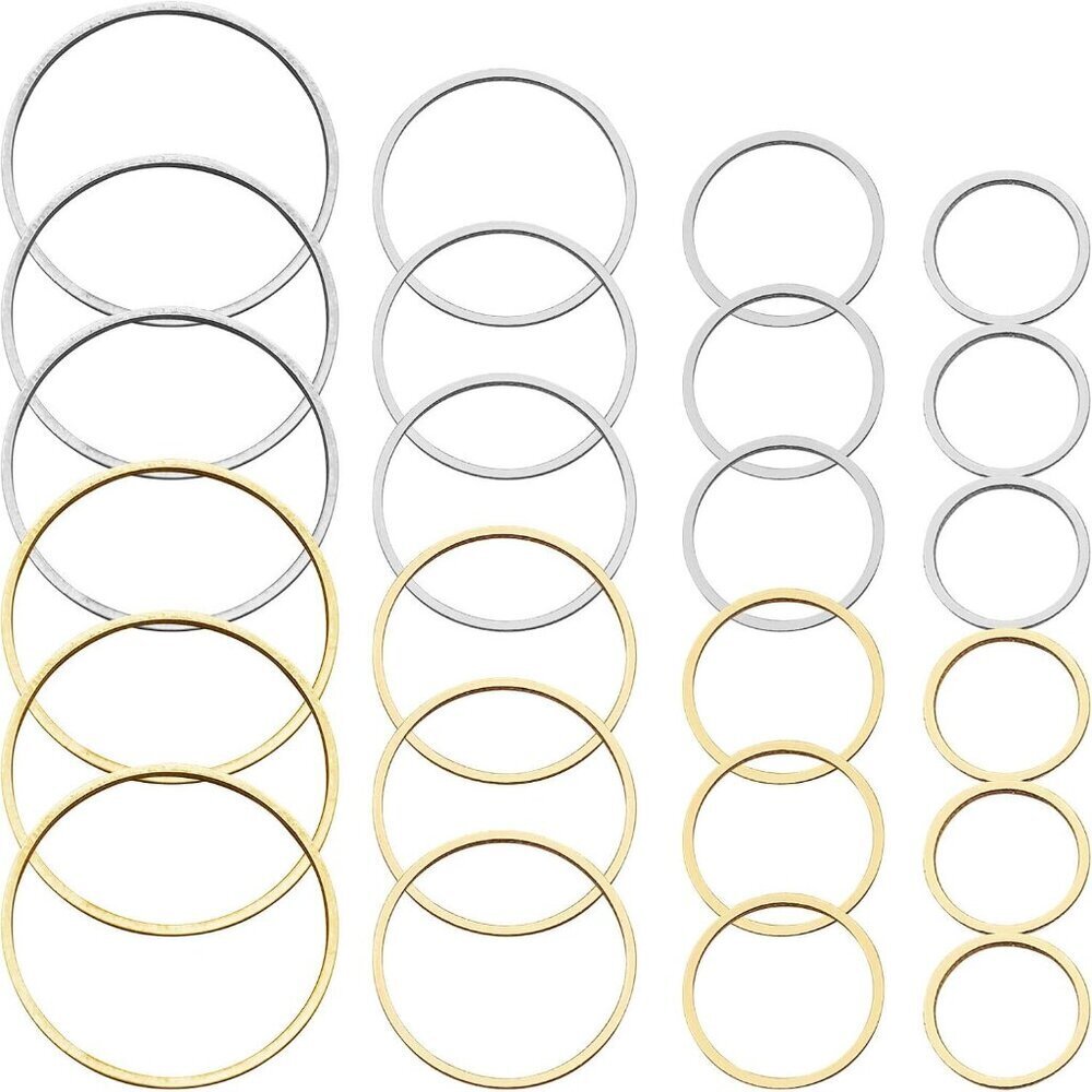 80pcs Earrings Beading Hoop Earring Circle Round Beading Hoop Earring Finding Op